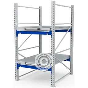 стеллаж с выкатными платформами s-heavy 1000/900 (2 яруса хранения)