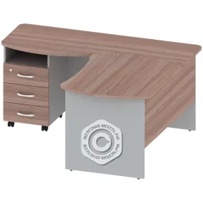 стол угловой с тумбой левосторонний оф-ст-104-1