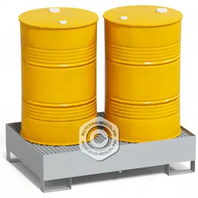 поддон для хранения 2-х бочек пдб-02, оцинкованный решетчатый настил, ширина 1250