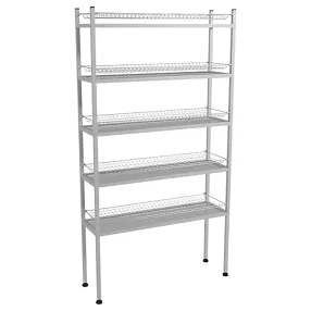 стеллаж для стаканов стандарт сксн-5кс (сетки хром., каркас нерж.) 1680х895х270 мм