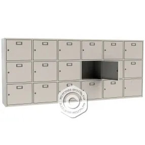 шкаф для касок 18 ячеек (3 секции по 6 ячеек)