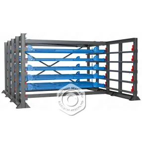 каркас стеллажа с выкатными платформами для листового металла 1500х3000 (h-2000) без ворот