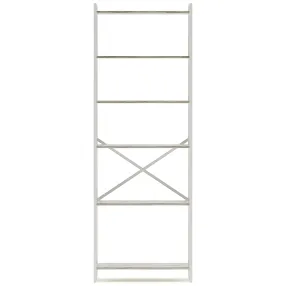 стеллаж gutta 1960х690х340 (6 полок) каркас белый, настил патина