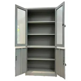 шкаф односекционный с 4-мя полками и 2-мя стеклянными дверьми 1850х850х400 grette