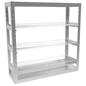 стеллаж для стаканов стандарт сксн-3кс-2м (сетки хром., каркас нерж.разборный) 910х900х300 мм