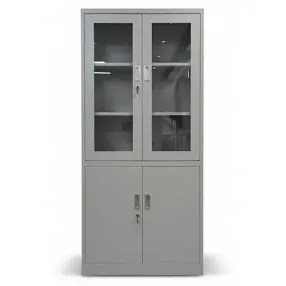шкаф односекционный с 4-мя полками и 2-мя стеклянными дверьми 1850х850х400 grette