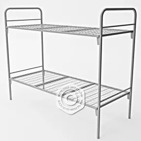 кровать двухъярусная 4020 l, спинка d32х18, ложе 1900х900, сетка 100х60, 2 перемычки (цвет чёрный)