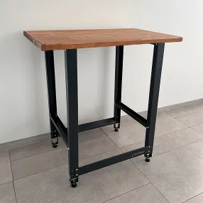 верстак small со столешницей из массива и траверсами для хранения мотоколёс