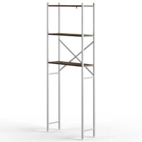 стеллаж для ванной комнаты gutta 1800х690х250 (3 полки) каркас белый, настил коричневый