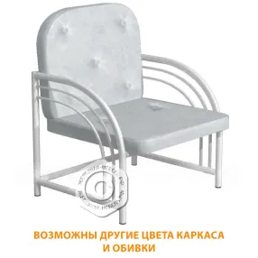 диван одноместный д-1 (кожзам эконом светло-серый, каркас белый)