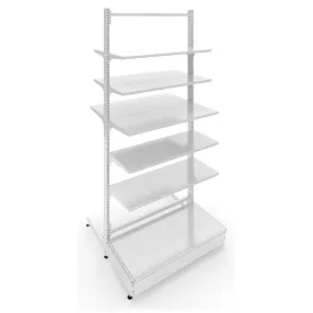 стеллаж торговый бонетный островной с комбинированной базой без стенок 25 серия