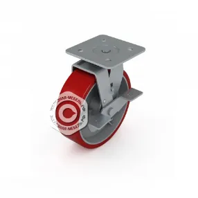 колесо поворотное с тормозом d=150 мм, полиуретан
