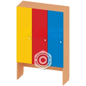 шкафчик детский для одежды 3 секции шк-ад-4-3