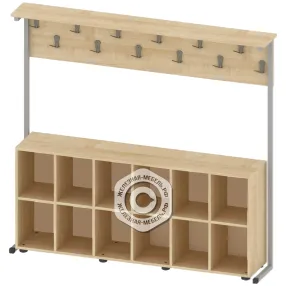 вешалка напольная односторонняя с полками для обуви на 12 крючков гр-шп-8-5