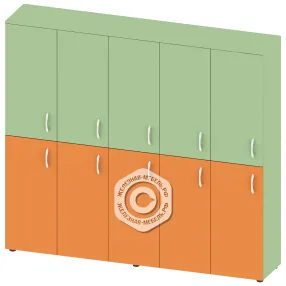 шкаф детский для одежды двухъярусный на 5 секции мб-шк-15