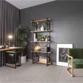 стеллаж gutta 1960х920х340 (5 полок) каркас чёрный, настил эвок