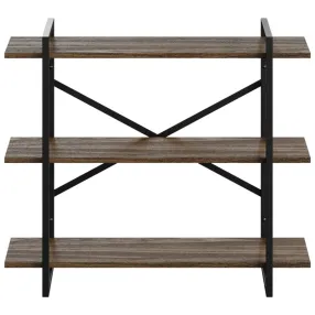 полка навесная gutta 780х920х250 (3 яруса) каркас чёрный, настил коричневый