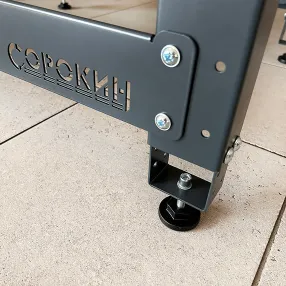 верстак small со столешницей из массива и траверсами для хранения мотоколёс