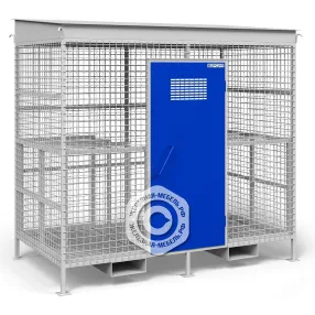 хранилище для 12 газовых баллонов разборное хгс-02р, решетчатый оцинкованный настил