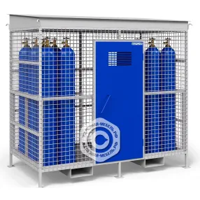 хранилище для 12 газовых баллонов разборное хгс-02р, решетчатый оцинкованный настил