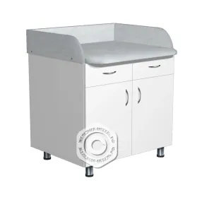 стол пеленальный с тумбой сппм-2 (кожзам эконом белый, каркас белый)