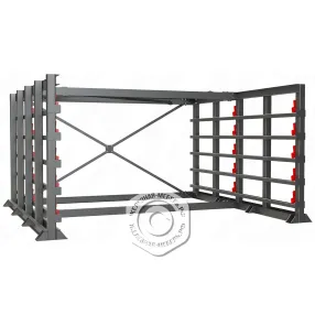 каркас стеллажа с выкатными платформами для листового металла 1500х3000 (h-2000) без ворот