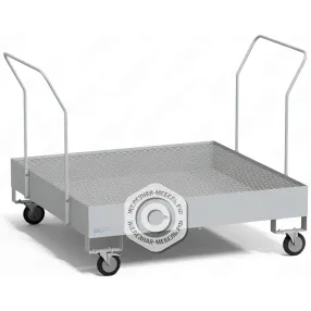 поддон для хранения 4-х бочек пдбк-04-01п, на колёсах, настил пвл, ширина 1500