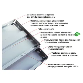 полка стф 1000х500 (8 комплектов крепежа)